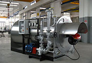 Horizontal boiler, type ROB 1000, with 3 turns flue gas, equipped with automatic gasoil burner and relevant instruments.